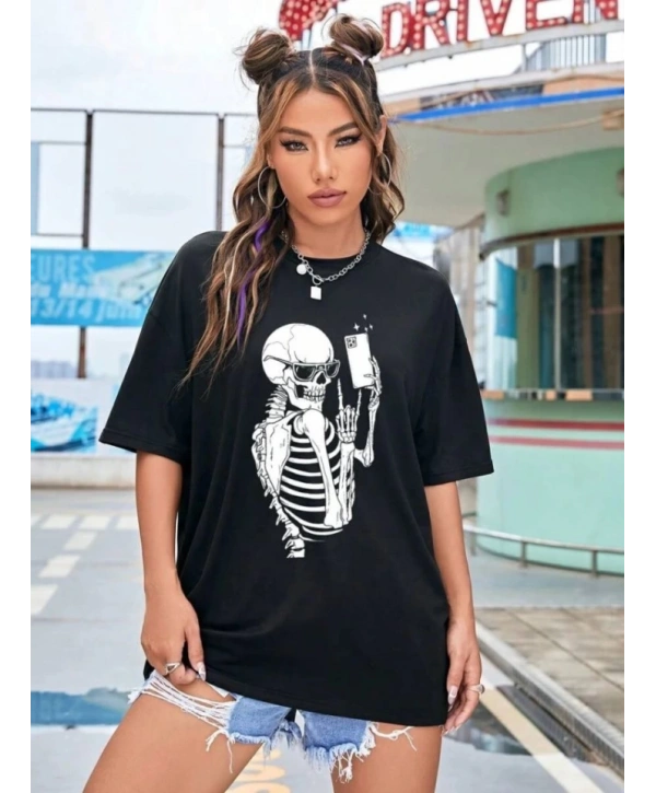 Baskılı T-shirt - Siyah