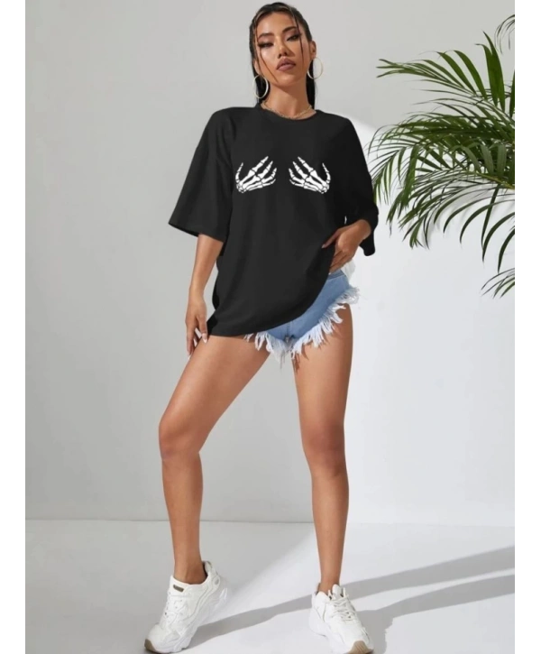 Baskılı T-shirt - Siyah