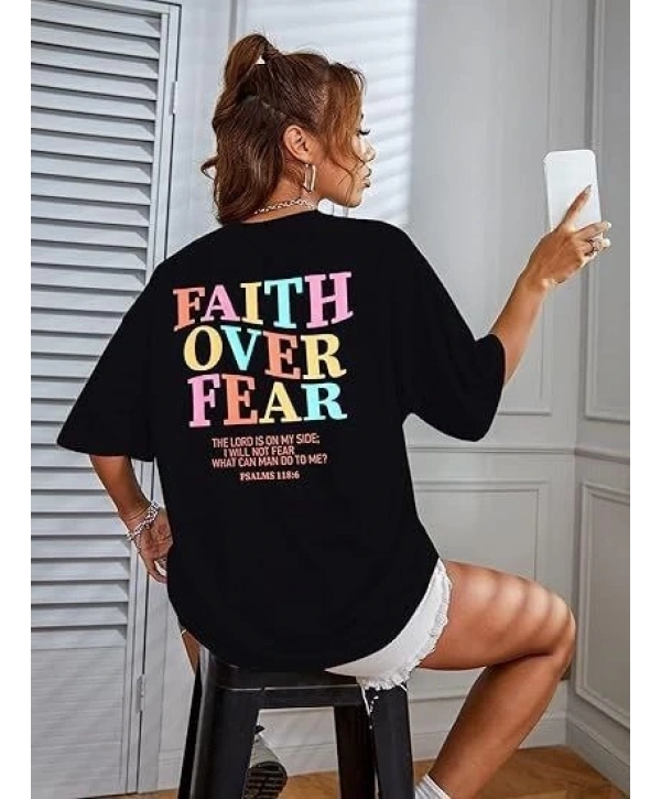 Bisiklet Yaka Baskılı T-shirt - Siyah