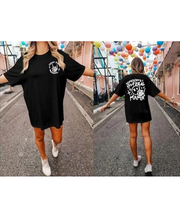 Bisiklet Yaka Baskılı T-shirt - Siyah