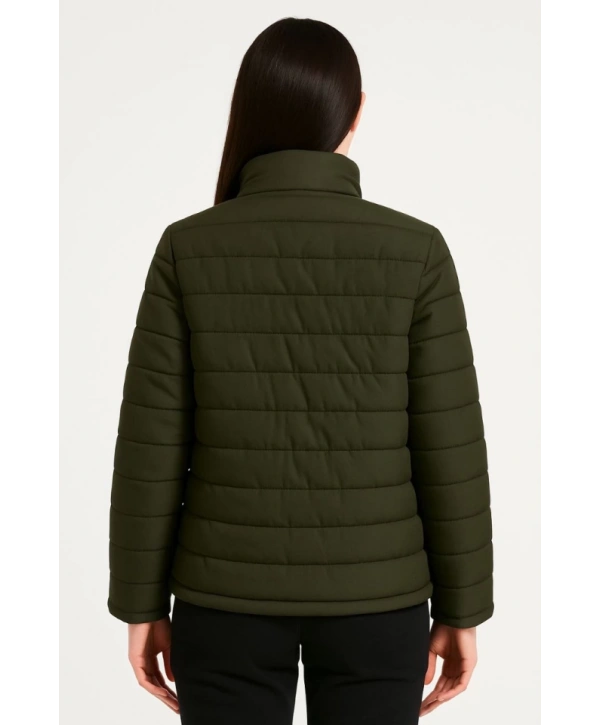 Bomber Mont Ceket – Su İtici Kumaş, Kapitone Astarlı, Fermuarlı, Kışlık - Haki