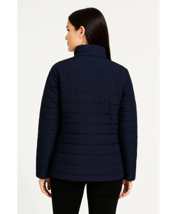 Bomber Mont Ceket – Su İtici Kumaş, Kapitone Astarlı, Fermuarlı, Kışlık - Lacivert