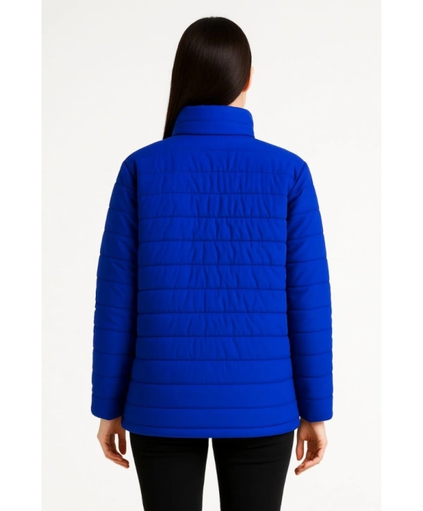 Bomber Mont Ceket – Su İtici Kumaş, Kapitone Astarlı, Fermuarlı, Kışlık - Saks Mavisi