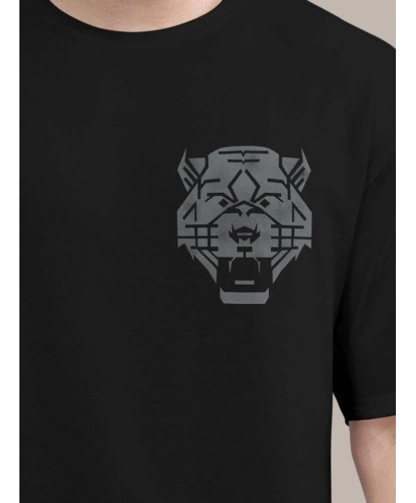 Erkek Baskılı Oversize T-shirt - Siyah