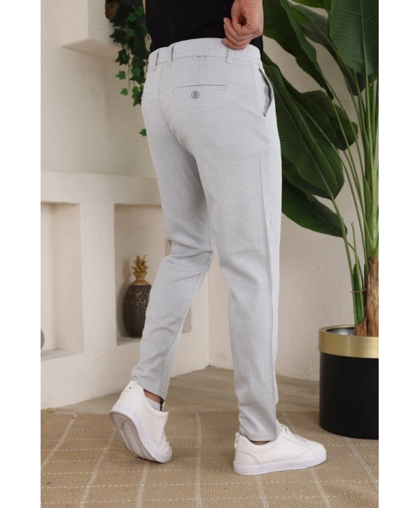 Erkek Casual Slim Fit Cord Desenli Kumaş Pantolon