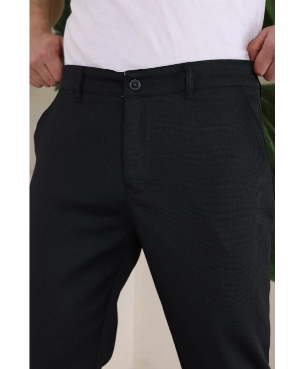 Erkek Casual Slim Fit Cord Desenli Kumaş Pantolon