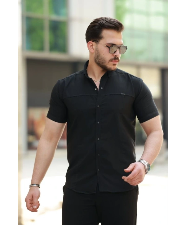 Erkek çıtçıt Düğmeli Kısa Kollu Gömlek
