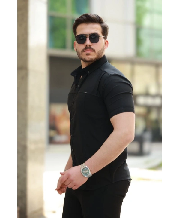 Erkek çıtçıt Düğmeli Kısa Kollu Gömlek