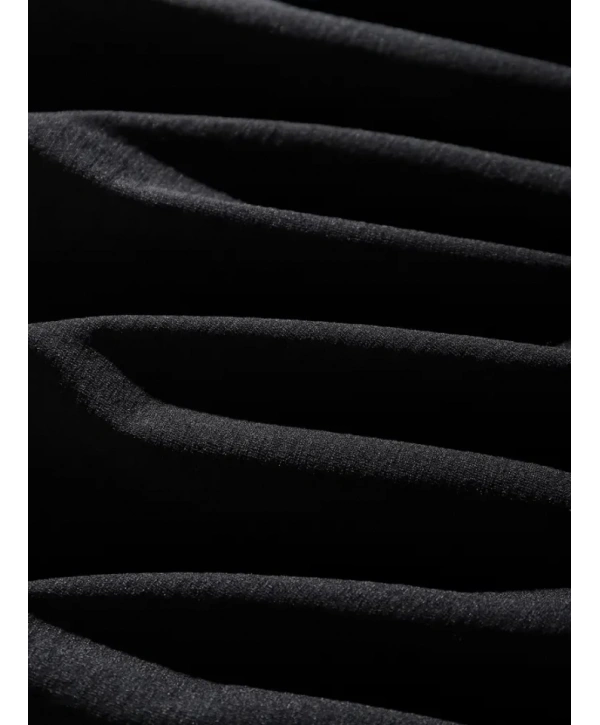 Erkek Dağ Grafikli Tişört, Yaz Için Büyük Beden Rahat T-shirt - Siyah