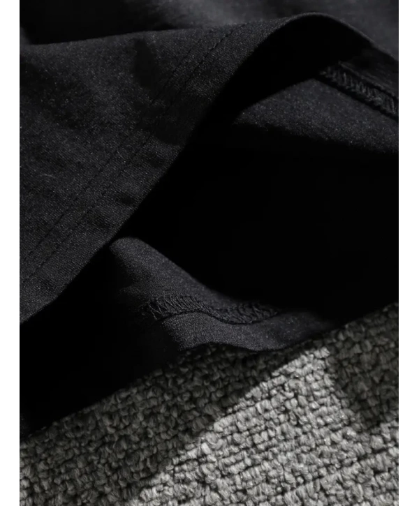 Erkek Dağ Grafikli Tişört, Yaz Için Büyük Beden Rahat T-shirt - Siyah