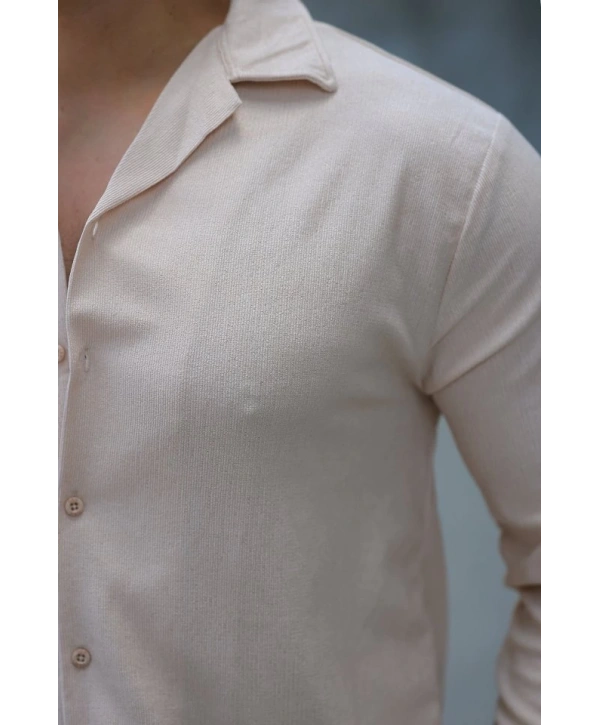 Erkek Kadife Dokulu Uzun Kollu Gömlek