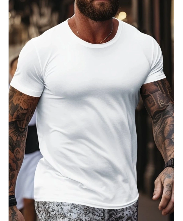 Erkek Kısa Kollu Bisiklet Yaka Viskon Bluz