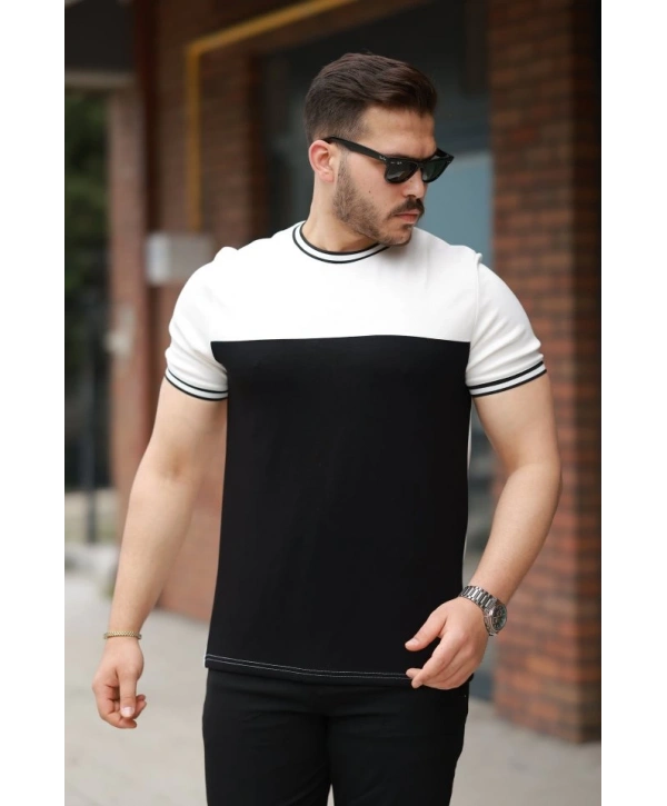 Erkek Parçalı Renk Kısa Kollu Tişört