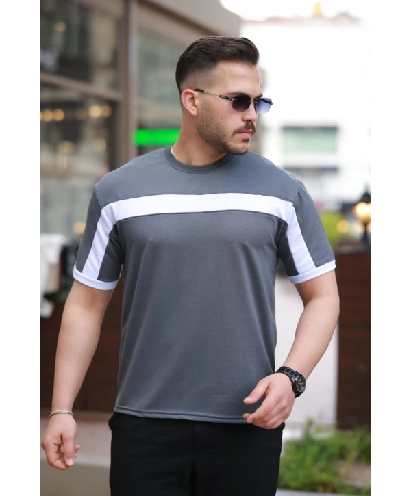 Erkek şerit Detaylı Kısa Kollu T-shirt