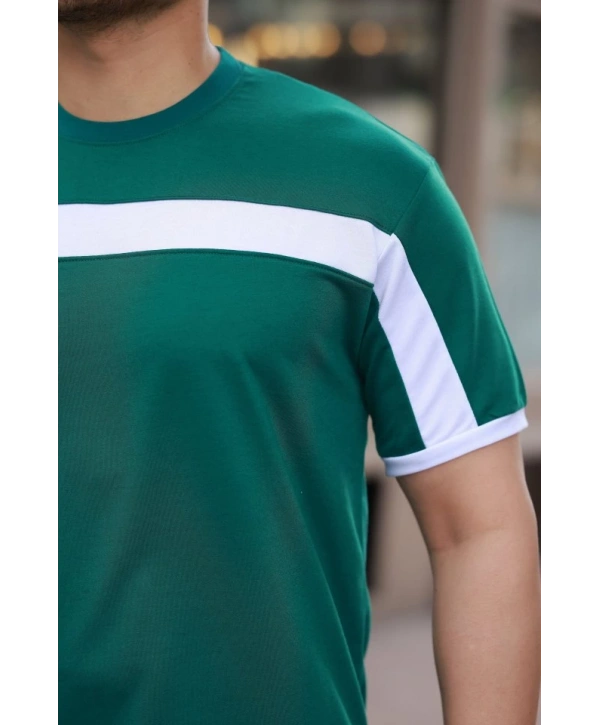 Erkek şerit Detaylı Kısa Kollu T-shirt