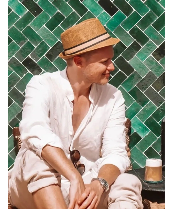 Erkek Uzun Kollu Hakim Yaka Düğmeli Erkek Müslim Gömlek