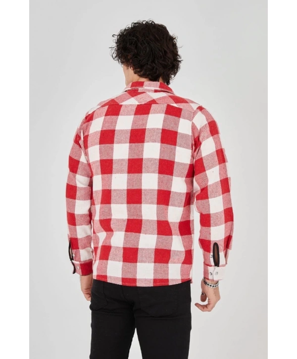 Erkek Uzun Kollu Oduncu Gömlek - Kırmızı