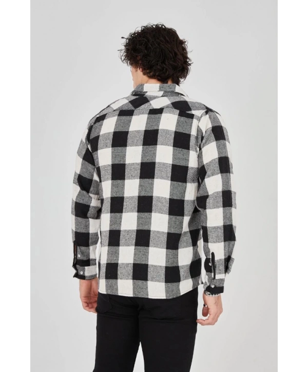 Erkek Uzun Kollu Oduncu Gömlek - Siyah