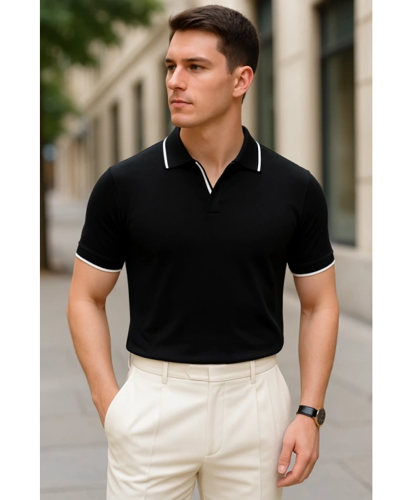 Erkek Uzun Kollu Yakalı Triko Bluz