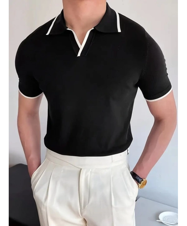 Erkek Uzun Kollu Yakalı Triko Bluz