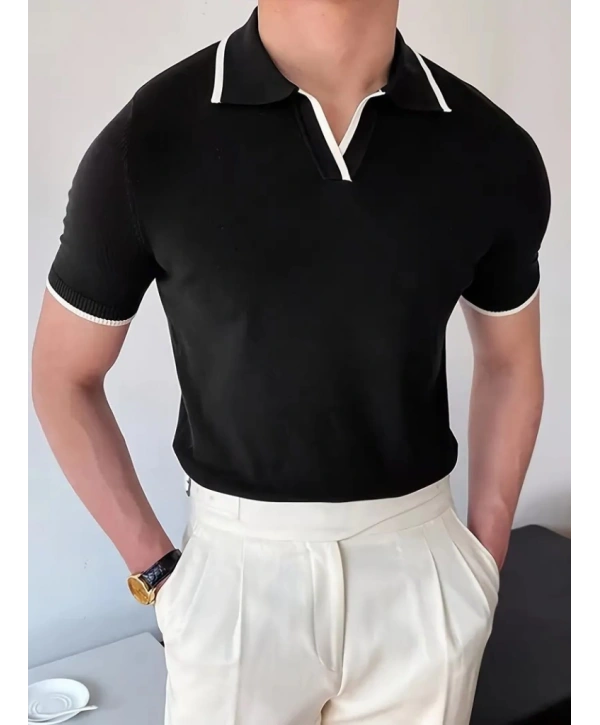 Erkek Uzun Kollu Yakalı Triko Bluz