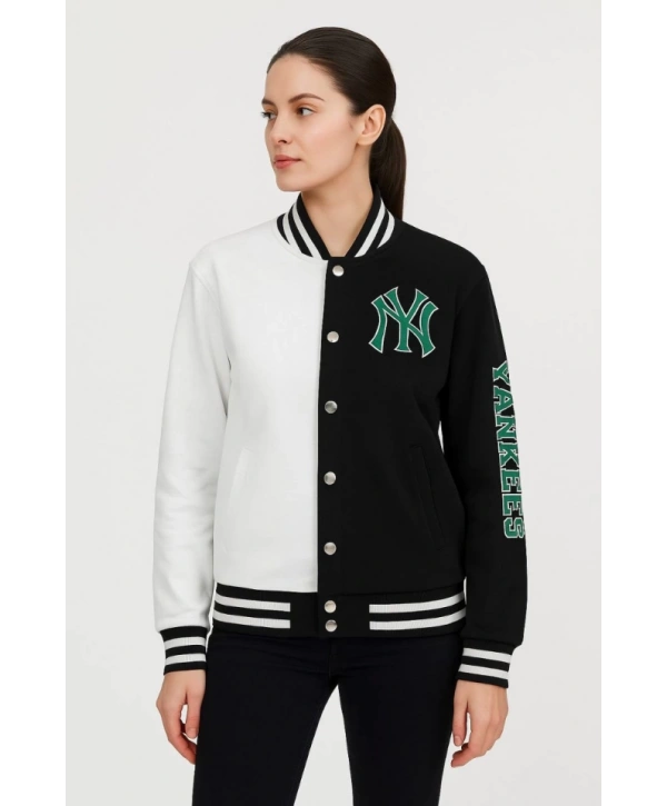 İki İplik Nakış İşlemeli Kolej Çeket- Siyah