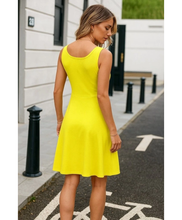 Kadın Askılı Yuvarlak Yaka Kısa Viskon Elbise