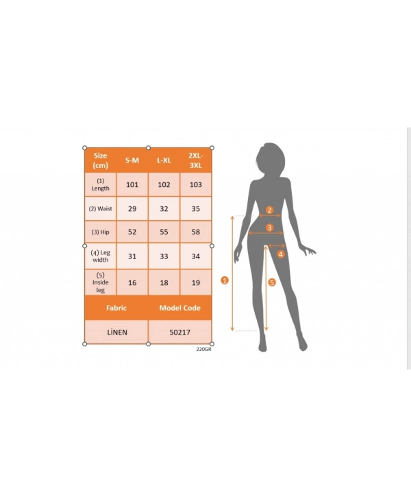 Kadın Beli Lastikli Keten Pantolon