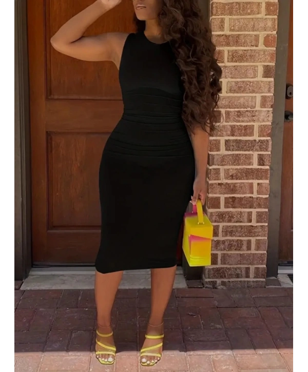 Kadın Bodycon Midi Boy Dalgıç Elbise