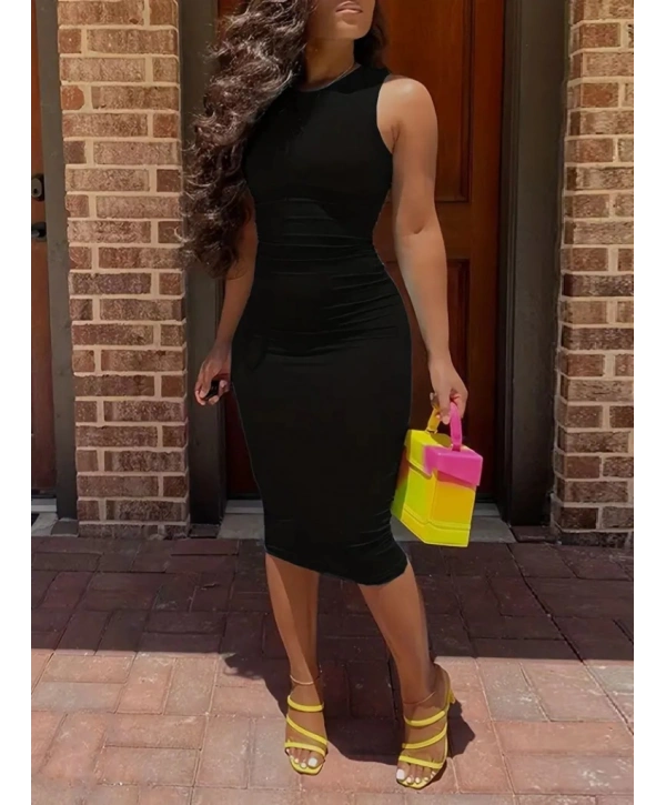 Kadın Bodycon Midi Boy Dalgıç Elbise