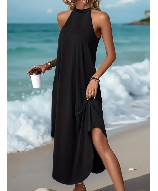 Kadın Daire Yakalı Reglan Kol Viskon Elbise