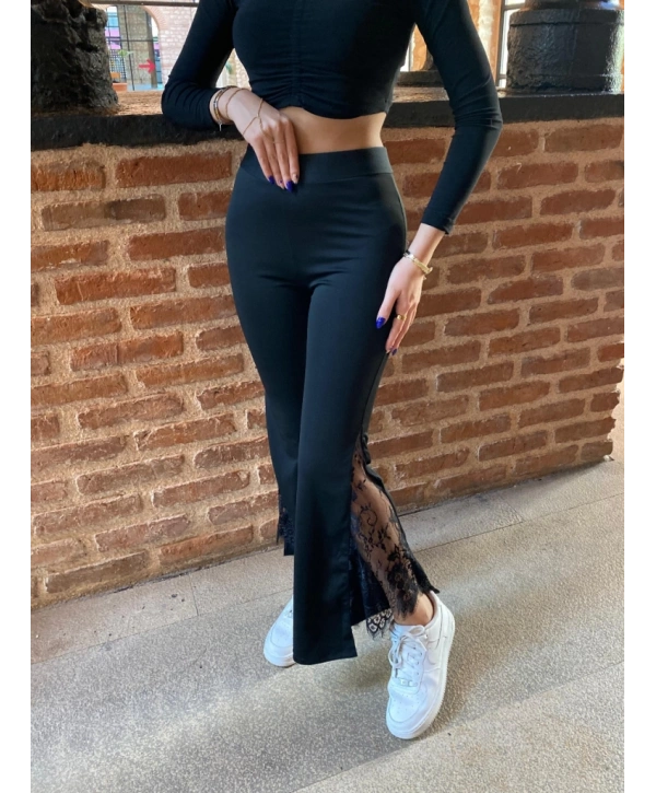 Kadın Ispanyol Paçadantel Detay Dalgıç Tayt