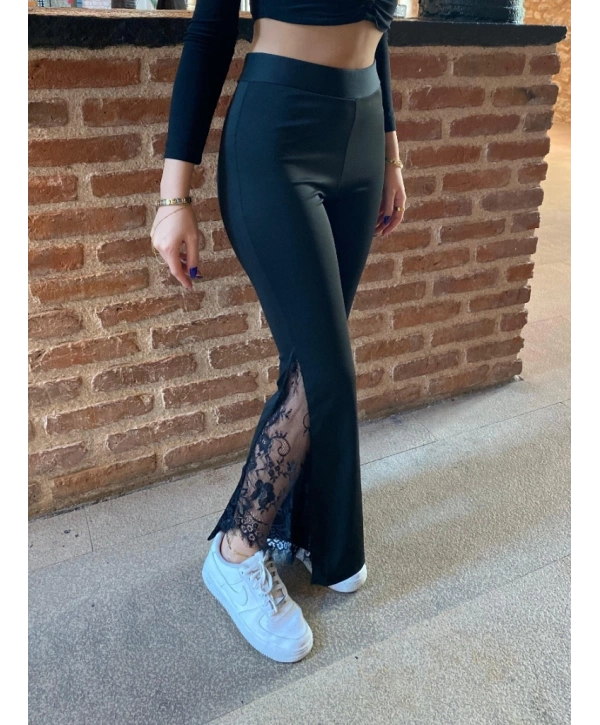 Kadın Ispanyol Paçadantel Detay Dalgıç Tayt