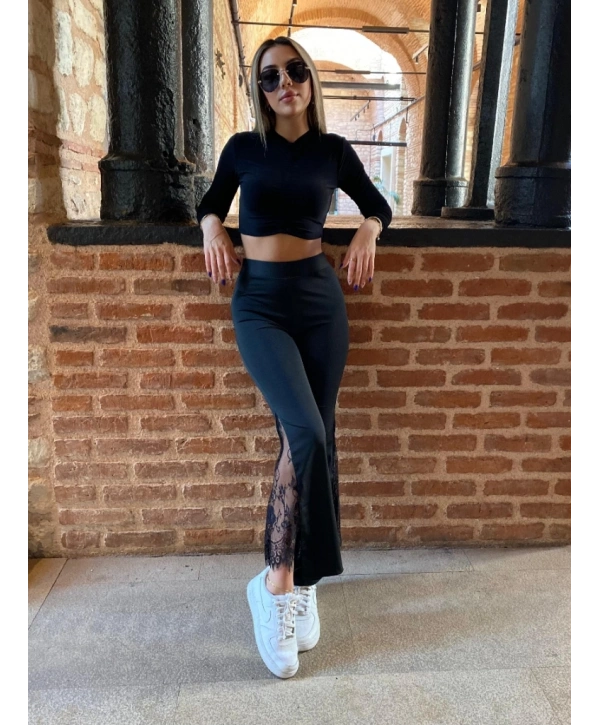 Kadın Ispanyol Paçadantel Detay Dalgıç Tayt