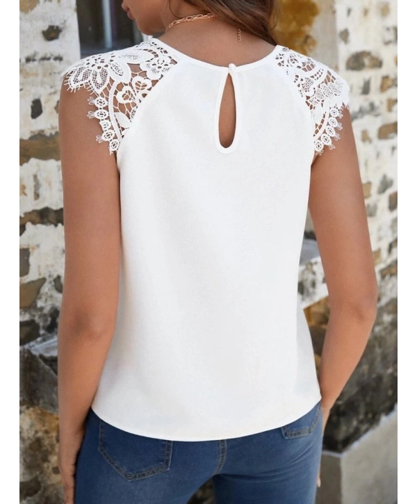 Kadın Kısa Kollu Bisiklet Yaka Ithal Krep Bluz