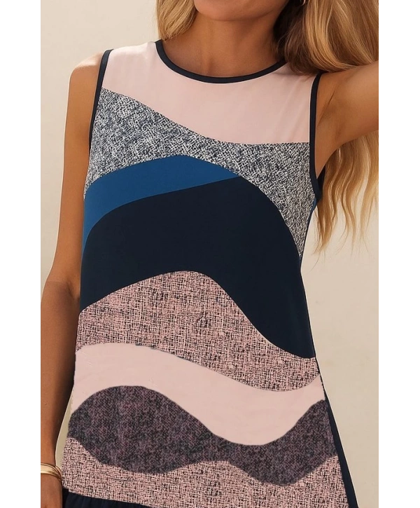 Kadın Kolsuz Sırttan Bağlamalı Fırfırlı Leopar Desenli Dalgıç Elbise