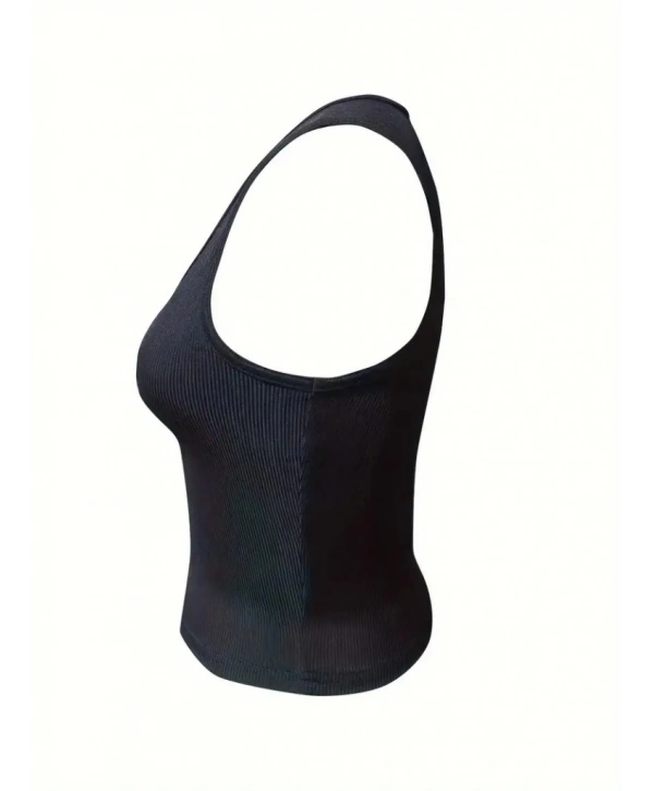 Kadın Kolsuz V Yakalı Kaşkorse Bluz