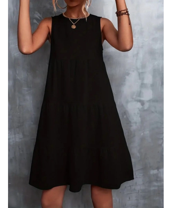 Kadın Sıfır Kol Bisiklet Yaka Aerobin Elbise