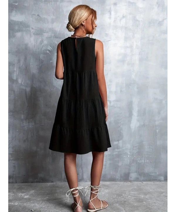 Kadın Sıfır Kol Bisiklet Yaka Aerobin Elbise