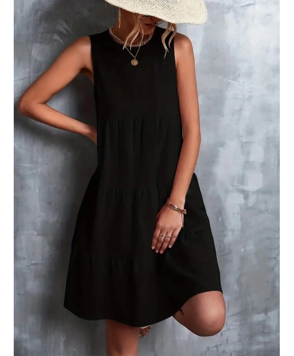 Kadın Sıfır Kol Bisiklet Yaka Aerobin Elbise