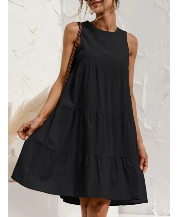 Kadın Sıfır Kol Bisiklet Yaka Aerobin Elbise