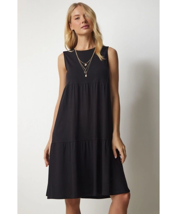 Kadın Sıfır Kol Bisiklet Yaka Aerobin Elbise