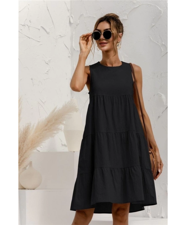 Kadın Sıfır Kol Bisiklet Yaka Aerobin Elbise