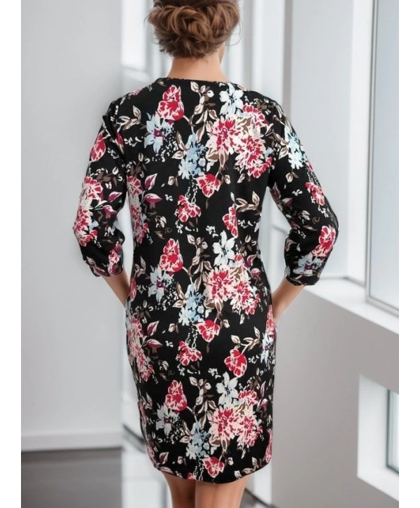 Kadın Uzun Kollu Bisiklet Yaka Dalgıç Mini Boy Elbise