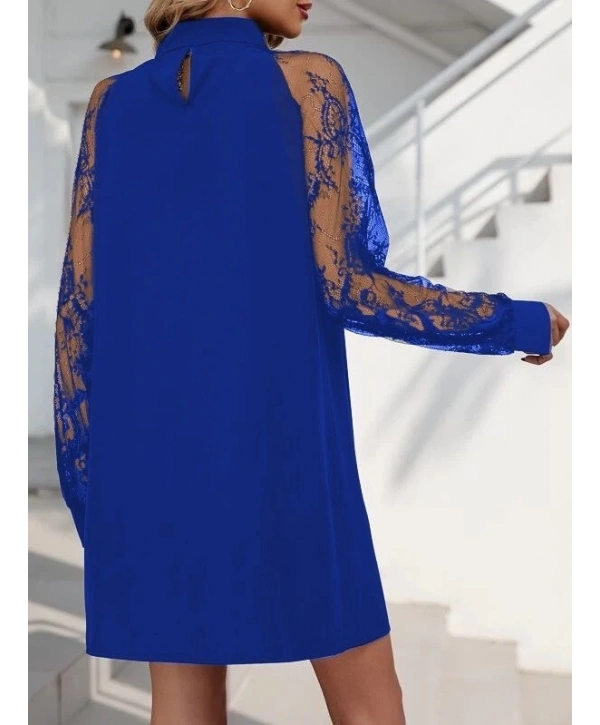 Kadın Uzun Kollu Damla Detaylı Sandy Mini Elbise