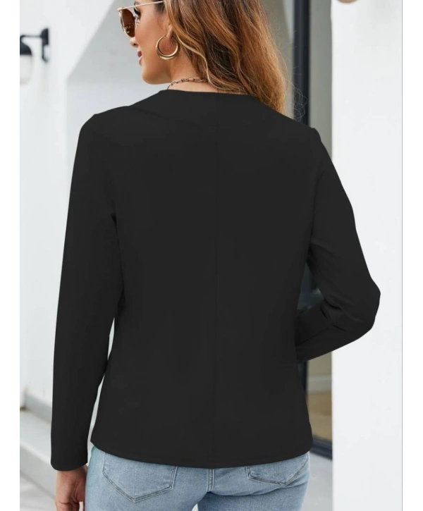 Kadın Uzun Kollu önü Açık Ithal Krep Blazer Ceket