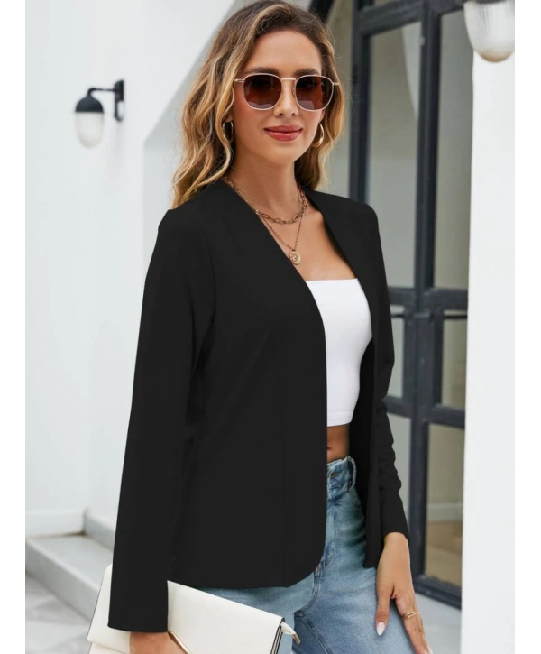 Kadın Uzun Kollu önü Açık Ithal Krep Blazer Ceket