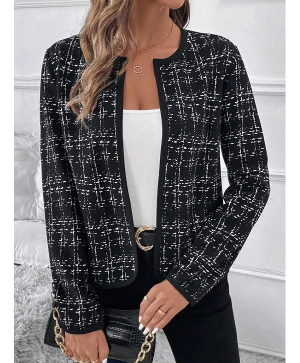 Kadın Uzun Kollu önü Açık şanel Kısa Ceket