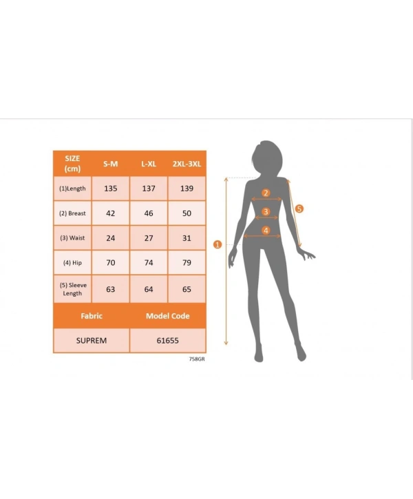 Kadın Uzun Kollu Uakadabağcıklı Beli Lastikli Desenli Uzun Süprem Elbise