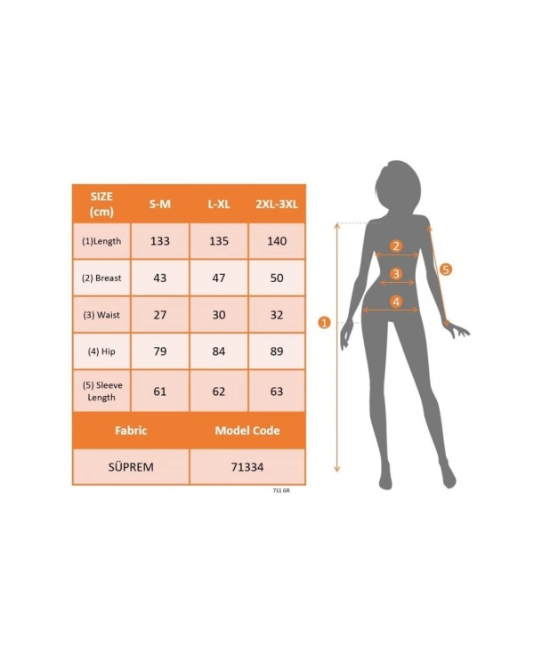 Kadın Uzun Kollu V Yakalı Desenli Süprem Elbise